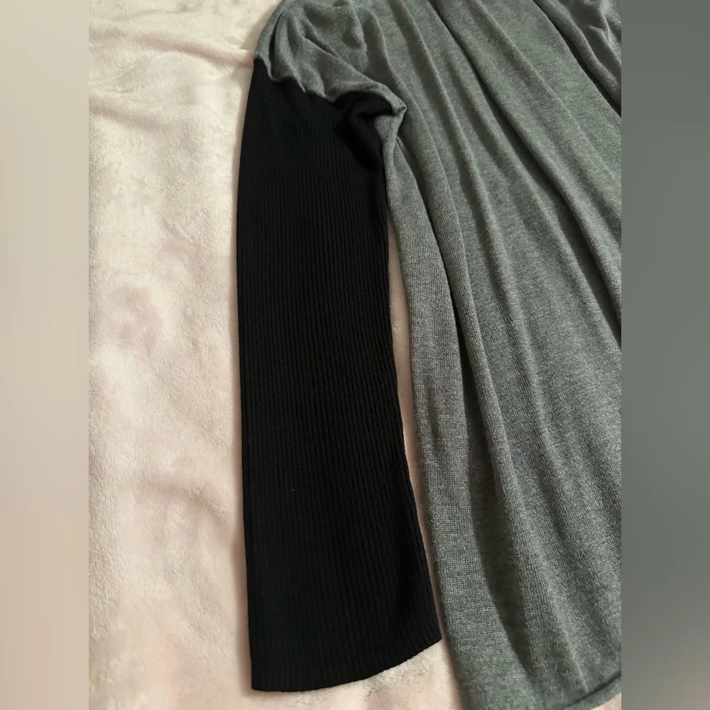 Apt 9 Gray with Black Accented Long Sleeves Open Front Cardigan, Womens Size XL - Picture 5 of 9